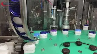Adhesive 500ml HDPE Bottle Automatic Rotary Single Head Capping Machine