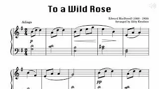 SIMPLIFIED To a Wild Rose | Easy Piano Sheet Music