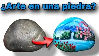 Encontré esta piedra en la calle y la convertí en arte | Paisaje en miniatura 🎨🖌️