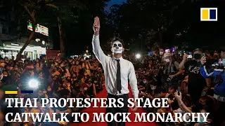 Thai protesters turn Bangkok street into catwalk to mock princess’s fashion show