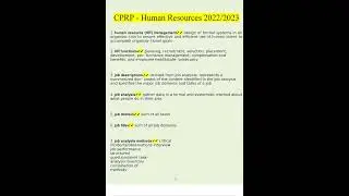 CPRP HUMAN RESOURCES COMPLETE TOP SOLUTION 2022 100 VERIFIED