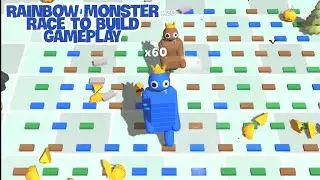 Rainbow monster race to build bridge gameplay walkthrough game review