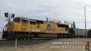 SD70M Leads A Work Train - WKAMUB - Herndon Ave Fresno, CA
