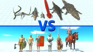 REPTILES Team vs ANCIENT HUMANS Team - Animal Revolt Battle Simulator
