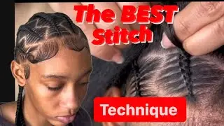BEST Stitch Braid Technique | PLUS Zig Zag Parting and Bantu Knots TUTORIAL