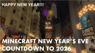 Happy New Year 2026! Minecraft New Year's Eve Times Square Fireworks Countdown