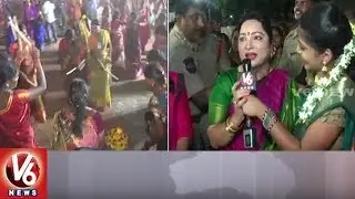 Visaka Industries MD Saroja Participates In Bathukamma Festival Celebrations | Dharmapuri | V6