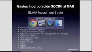Gastos de Incorporaci&oacute;n de una SOCIMI al MAB (ELAIA &middot; noviembre 2017)