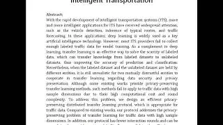 Privacy Preserving Distributed Transfer Learning and Its Application in Intelligent Transportation