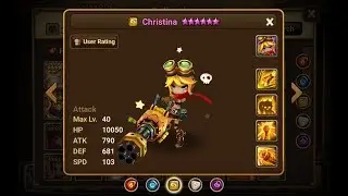 Summoners war: Christina the Wind cannon girl! Max skill-G3 runes. Her power Unlocked!