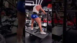 Big Tight Muscle Butt Booty, doing deep squats in gym, wearing skin tight butt cleavage shorts