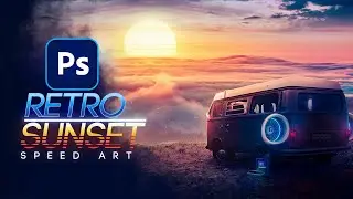 Retro Sunset Photo Manipulation - Sci fi Speed Art