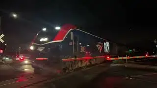 Amtrak Coast Starlight Train #14 on the Coast Subdivision on Edes Ave Cold Night in Oakland CA