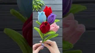 How to Make Easy Tulip from Chenille Wire DIY Pipe Cleaner Crafts