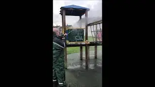 McNab Sport Removing graffiti & cleaning playground
