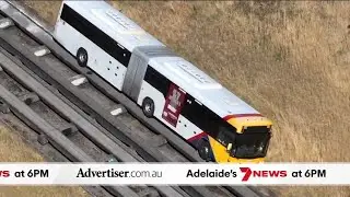 The Advertiser, 7NEWS Adelaide: Motorcyclist dies on freeway, Bus falls off O-Bahn tracks