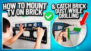 How To Mount TV On Brick & Catch Brick Dust while Drilling. TV Mounting Above Brick Fireplace