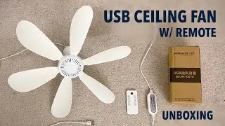 6-Bladed 17&rdquo; USB Mini Ceiling Fan w/ Remote | Unboxing