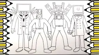 Skibidi Toilet - TITAN SPEAKERMAN & TITAN TV MAN Coloring Pages / How to Color All New Bosses