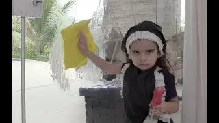 Nina Pretend Play with Cleaning Toys & Real Princess Dress
