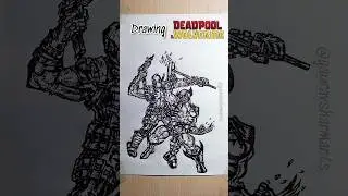 Drawing Deadpool and Wolverine in just 15 sec 😱🔥 #deadpool #wolverine #drawing #art