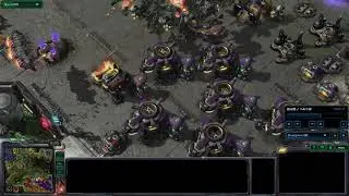 StarCraft II Vikings swarming attack collapses all enemy structures