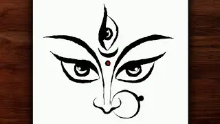 Maa Durga Face Drawing | Easy Step by Step Durga Maa Sketch Tutorial | Navratri Special Art 