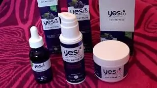 Yes To Blueberries Age Refresh oil, daily repairing moisturizer, Deep wrinkle cream