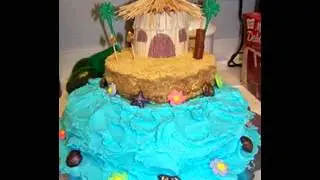 DIY Luau cake decorations