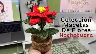 Tutorial Colección De Macetas A Crochet | Diseño #11 | Nochebuena💚Mayelin Ros