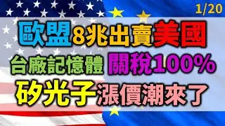 「早安萬寶」0120 歐盟8兆出美國，台廠記憶體，關稅100%，矽光子漲價潮來了！