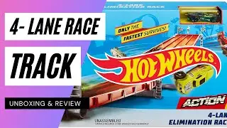 Hot Wheels 4-Lane Elimination Race Track Set - Unboxing & Review