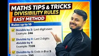 Divisibility Rules 1 to 10 in Easy Way | Maths Tips & Tricks with Examples🔥🔥