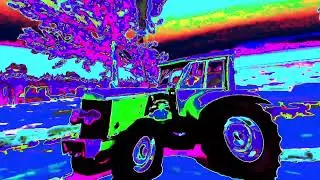 EL TRACTOR DIVERTIDO 💥🌈🤣🚜🐥🌺 VERDE EL POLLITO PIO TRACTOR MALVADO NE&Oacute;N EFECTOS DE BAILE DIVERTIDO
