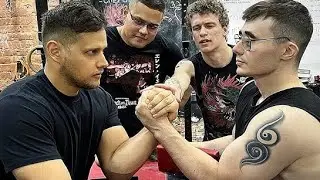Bodybuilder vs Skinny Arm Wrestler Fight
