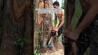The Chilling Moment a Giant PythonGuardian of the Tree Emergesfrom the Hollow of an Old Tree