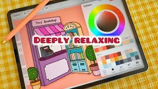 Deeply relaxing tiny bookshop adult coloring 📚Don&rsquo;t sleep until you watch this😴