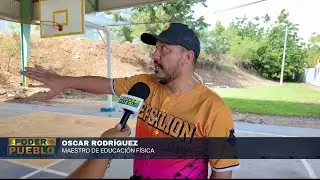 Deslizamiento de terreno pone en riesgo cancha en Escuela Superior Jardines de Ponce