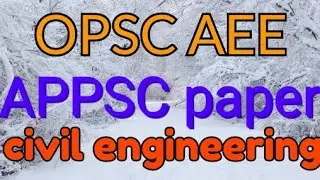 APPSC AEE civil engineering previous year paper