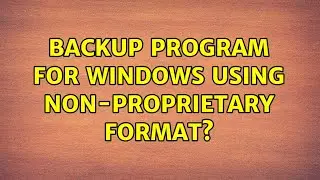 Backup program for Windows using non-proprietary format?