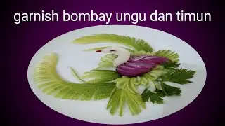 garnish, timun dan  bawang bombay,  wortel, lobak putih, tomat, cucumber flower garnish.