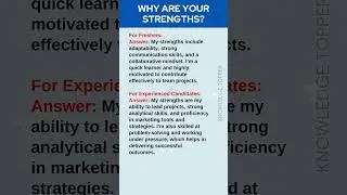 What are your Strengths | Common Job Interview Questions and Answers