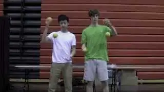 Yuta Asano and Trevor Pearson passing at the 36th RIT JUGGLE-IN Festival