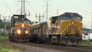 Two Sets Of Via Rail In Transit Near Chicago