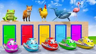 Long Slide Game with Cow Elephant Gorilla Hippopotamus Tiger 3d Animal Game Funny 3d Animals