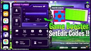 Best Game Booster SetEdit Codes : No Root || Optimize Performance & Fix FPS Shutters