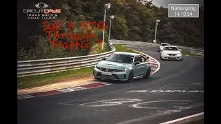 Honda Civic Type R FL5 Battling through traffic @ Nurburgring (passing bmws) circuitdays trackday