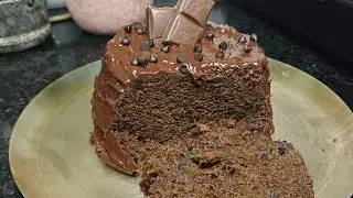 Super Soft Dark Chocolate Cake in Pressure Cooker|No Oven, Healthy & Easy Christmas Special Recipe🎄✨