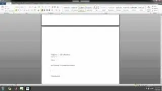 MS Word Cross Referencing 1 - Table of Contents, Creating/Updating