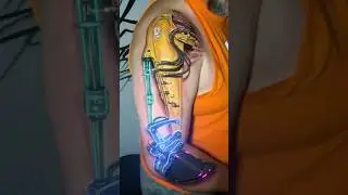 BIONIC ARM TATTOO - MECHANICAL ARM - LIGHTING TATTOOS OFFICIAL #shorts #bionicarm #mechanicalart